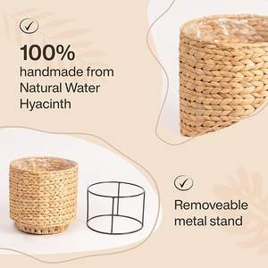 Élégant pot de plantes en rotin artisanal écologique, support élégant pour les plantes d'intérieur, parfait pour la décoration intérieure et le charme naturel - Product Image 2