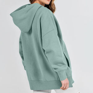Nouvelle Arrivée Pull à Capuche Décontracté en Coton Tricoté 100% pour Femme Automne/Hiver, Tendance, Manches Longues, Coupe Oversize, Imprimé Uni avec Logo Avant - Product Image 6
