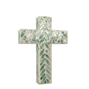 Fabrication artisanale de luxe, mère ou perle incrustée d'accent mural croisé accrocheur, décoration murale suspendue de maison du Vietnam - Product Image 3