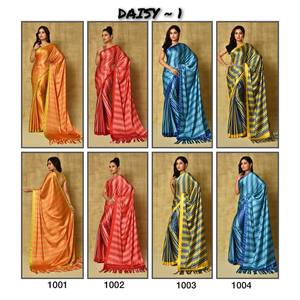 Elegant Heavy Satin Printed Premium Designer Collection Saree Japan Collection de Grootinn para el verano - Product Image 5