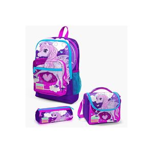 Corallo alto bambini unicorno modellato quattro scompartimenti zaino scuola 23708