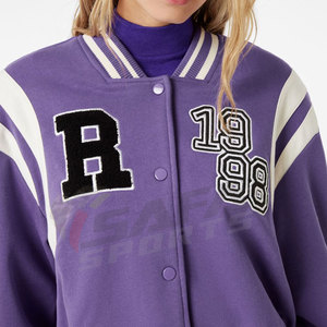 Chaqueta Varsity Letterman para Mujer, Estilo Vintage, Tejido de Punto, Personalizable, Talla 5XL, Tela Estampada, Relleno de Algodón, Venta al Por Mayor - Product Image 5