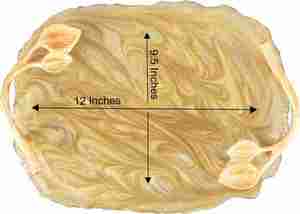 Bandejas de resina con diseño de hoja dorada Artículos elegantes Gran forma personalizada Bandeja de servicio de estilo blanco moderno - Product Image 2