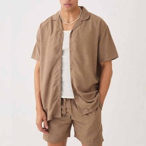 <b>Men</b> Custom Beach <b>Shirts</b> and Shorts Sets <b>Summer</b> High Quality Outfit <b>Shirts</b> Sets <b>Men</b> Linen Casual Streetwear Two Piece Sets - Product Image 3