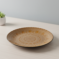Assiette à dessert en grès céramique de qualité supérieure 3460799A-27, style nordique, passe au lave-vaisselle, motif uni, courbes simples, 150 ml