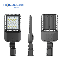 Kit de lampadaire LED HONJU SKD 100W, boîtier de lampe de type Shoebox, lentille optique T2/T3/T4M, matériau PC, IP65, éclairage routier, 3030 SMD, 42 LED