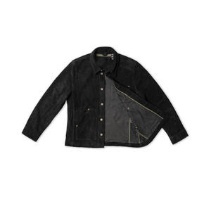 แจ็กเก็ตคาวบอยแฟชั่นไฮสตรีทของผู้ชายทำจากลูกปัดหนังวัวหนังกลับสไตล์ตะวันตกโลโก้ด้านหน้าผลิตตามสั่ง - Product Image 1