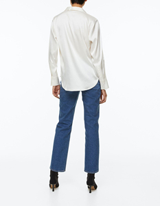 Camisa de algodón 100% informal de franela coreana a cuadros ligera de manga larga de corte clásico para mujer Botón de verano con estampado de alta moda - Product Image 4