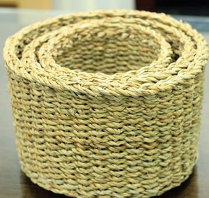 <b>Cheap</b> Wholesale Cotton Rope Oval Shape Woven <b>Basket</b> with Leather Clothing Wood time Storage Packing Pcs Color Design Plant Eco - Product Image 2