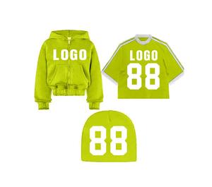 00% Cotton Custom Street Wear Hoodie for Men Women Boxy Design with Rhinestone Letter Pocket Solid Pattern Winter Heavy <b>Beanie</b> - Product Image 4