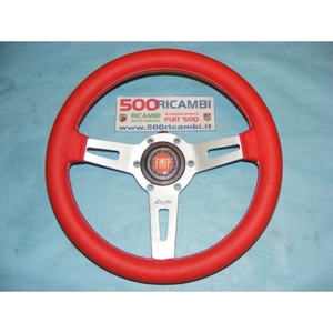 พวงมาลัย FIAT 500 & 126 รุ่น Volante Sportivo หุ้มหนัง Luisi Sharav สีแดง ขนาด 31 ซม. พร้อมแตร 3 มิติ FIAT VO05 - Product Image 1