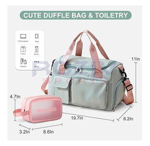 Multi-function Large Modern Team Players Colorful <b>Fitness</b> Gym Duffle <b>Bag</b> with Nylon Lining Boxing Compartment Adjustable Strap - Product Image 2