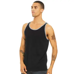 Cotton-Blend Jersey Tank Tops men's jersey tank-top wholesale price wholesale price sleeveless t shirt tank-tops