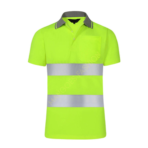 Custom Hi Vis Polo Shirt Customized <b>Material</b> Mesh Breathable <b>Reflective</b> Safety Short Sleeve Workwear UV Printing Logo Seamless - Product Image 1