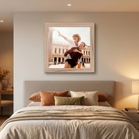 Cadre photo rectangulaire en bois clair |   Céréales naturelles |   Impression de voyage à Venise |   Présentoir mural de table |   Vente en gros B2B