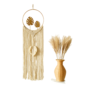Feuille Design Macrame Design Dream Catcher spécialement conçu pour la décoration murale Accessoires de décoration pour la chambre à coucher - Product Image 1