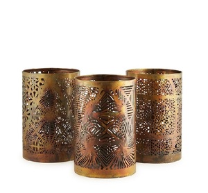 Copper Plated Set of Two <b>Tealight</b> Holder Traditional Decorative Home Living Room Handmade Classic Stylish <b>Tealight</b> Holder - Product Image 6