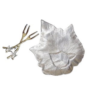 Platos de hojas con diseño de acabado brillante dorado a la moda, varios tamaños con diseño personalizado disponible, plato y plato de Metal decorativo para alimentos - Product Image 5