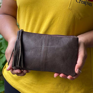 Pochette en cuir véritable faite à la main pour femmes, décontractée, promo - Product Image 1