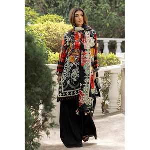 Traje Salwar Kameez de 3 Piezas sin Coser con Rayas Mehsuri, Ropa Étnica India K-52021 Hecho de Algodón y Georgette - Product Image 4