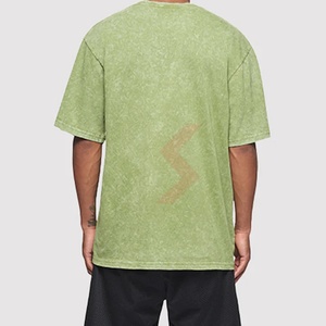 เสื้อยืดทรงบ็อกซี่สไตล์สตรีทแวร์แบบดรอปโชว์เดอร์ ล้างสีแบบแอซิดวอช คุณภาพสูง เสื้อยืดผู้ชายไซส์ใหญ่ ล้างสีแบบแอซิดวอช สำหรับขายแบบสั่งทำ - Product Image 2