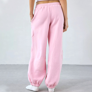 Wholesale Plain Cotton Custom Loose Casual Joggers <b>Women</b> <b>Cargo</b> <b>Pants</b> Gray Baggy Trousers Wide <b>Leg</b> Sweat <b>Pants</b> for <b>Women</b> - Product Image 2