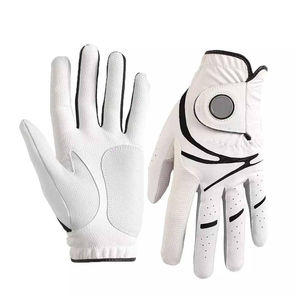 100% véritable cuir Cabretta cuir de haute qualité en cuir souple gants de Golf pour hommes gants de Golf imperméables Logo blanc gant de Golf - Product Image 3