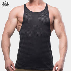Camiseta sin mangas informal de punto transpirable y ecológica para hombre, para verano, con logotipo personalizado, 100% algodón, de secado rápido, para gimnasio y fitness - Product Image 2