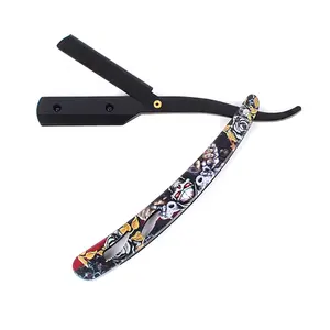 Maquinilla de afeitar recta de etiqueta privada Moq bajo, maquinilla de afeitar de Metal galvanoplastia con logotipo personalizado para hombres, maquinilla de afeitar para Barba con caja para hombres - Product Image 5