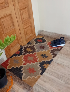 Top Quality New Design Wool Jute Kilim <b>Mats</b> Embroidered Floral Pattern Door <b>Mats</b> for Home Living Room <b>Garden</b> Hotel - Product Image 1