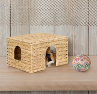 Maison de cachette de jacinthe d'eau naturelle à motif solide pour chinchillas cochons d'inde tissé à la main abri pour petits animaux prix peu coûteux