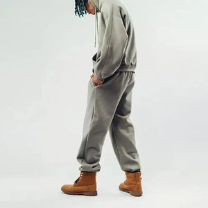 Conjunto de chándal de algodón 100% con lavado ácido personalizado, pantalones de chándal con capucha Vintage ecológicos, Jogger para invierno, lavado de piedra de alta calidad - Product Image 5