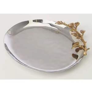 Plateau de service en cuivre design marteau élégant fait à la main outil de cuisine en métal décoratif pour thé café restauration rapide cadeau d'affaires de mariage - Product Image 2