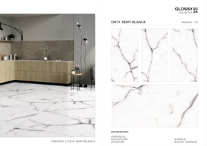 600*1200mm Foshan matériaux de construction dalle émaillée en porcelaine à haute brillance carreaux de sol en marbre dubaï 600x1200 carreaux de sol - Product Image 3