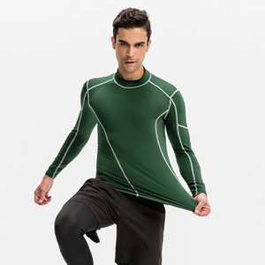 Camisas de compresión de alta elasticidad Hombres Muscle Fit Camisa de entrenamiento de compresión de manga larga Hombres | Capa base O-cuello Rashguard Hombre - Product Image 6