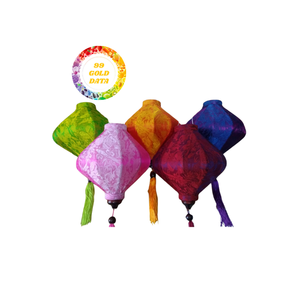 Lanterne en soie faite à la main Vietnam Hoi lumière décorative pliable pour jardin mariage événement fête utilisation intérieure technique de bambou peint - Product Image 5