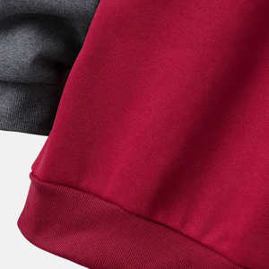 Sudadera con Capucha Unisex Roja Lisa, Sudadera de Mezcla de Algodón Suave con Bolsillo Tipo Canguro, Ropa Informal para Otoño e Invierno - Product Image 3