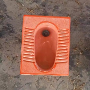 Magnifique casserole accroupie en céramique blanche en bois foncé brun royal placard à eau articles sanitaires de qualité d'exportation - Product Image 6