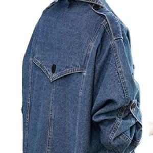Chaquetas vaqueras de alta calidad para mujer Moda informal vintage de manga larga azul - Product Image 2