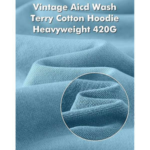 Meilleure vente de sweats à capuche lavés à l'acide bas quantité minimale de commande LOGO personnalisé patch délavé en détresse de haute qualité vintage sans poche pull à capuche - Product Image 3