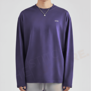 เสื้อยืดแขนยาวทรงโอเวอร์ไซส์ คุณภาพพรีเมียม ทรงบ็อกซี่ ผ้าฝ้าย 100% สไตล์สตรีทแวร์สำหรับผู้ชาย - Product Image 1