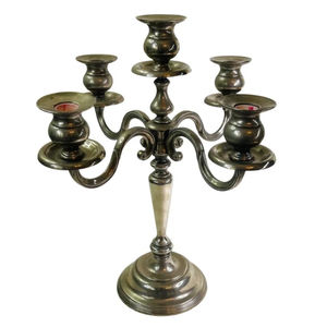 Candélabre argenté en métal de qualité supérieure avec 5 bras bougeoir de décoration de Noël bougeoir au design vintage pour Offre Spéciale - Product Image 2