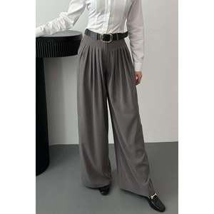 กางเกงจีบสีเทา - สีเทา - Product Image 3