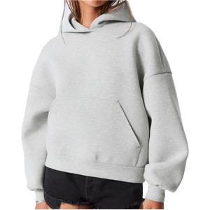 Sweats à capuche respirants pour femmes avec logo personnalisé Design à épaules tombantes Broderie 3D et techniques de lavage à l'acide Col à capuche - Product Image 1