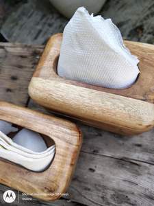 Modern Handmade Eco-Friendly Wooden <b>Tissue</b> Box Holder Natural Finish for Parties <b>Wedding</b> Diwali Gifts 6x4x4 Inches AHAD - Product Image 6