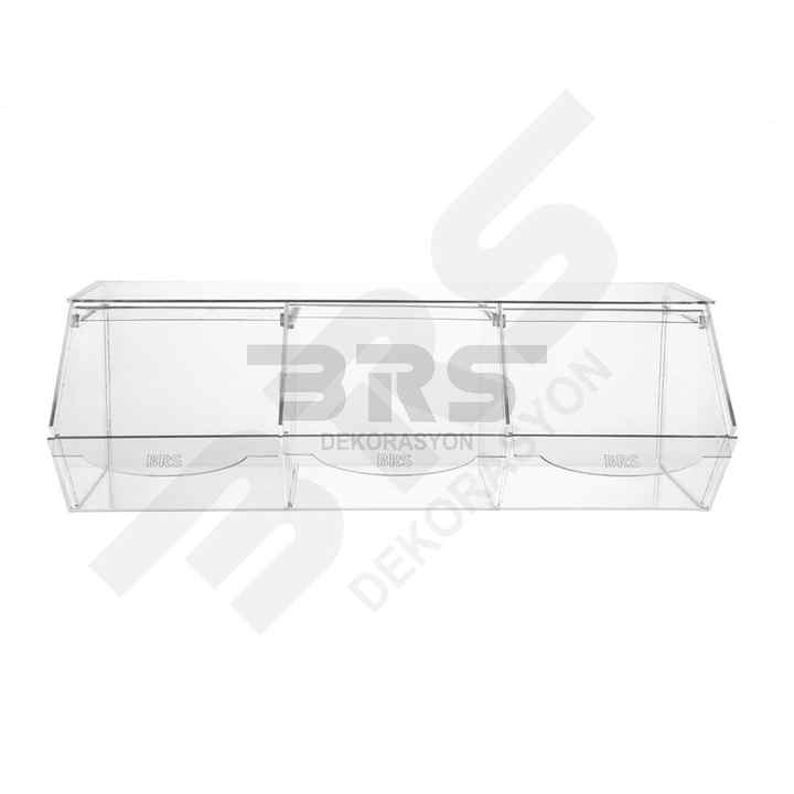 Sliding Transparent Plexiglass Display Box 60x28H20cm