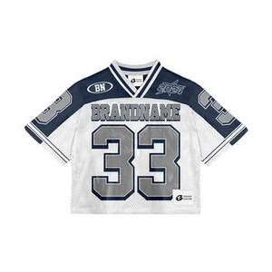 T-shirt surdimensionné pour hommes Maillot en maille Maillot de football américain Mode personnalisée Uniforme de football américain Vente en gros - Product Image 5