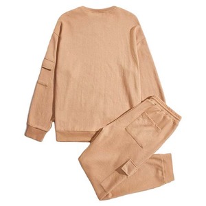 Conjunto Deportivo Informal de Dos Piezas, Sudadera de Cuello Redondo y Pantalones de Felpa 100% Algodón, Corte Regular - Product Image 2