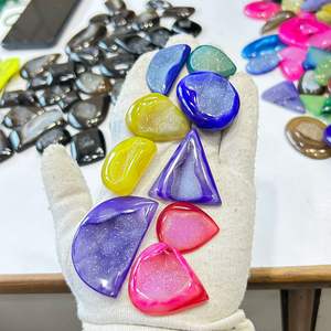 พลอยอาเกตดรูซี่สีธรรมชาติทรงคาโบชองแบบเม็ดเดี่ยว - คุณภาพสูง ผ่านการรับรองจากผู้ตรวจสอบอิสระ ผ่านการเคลือบแว็กซ์/น้ำมัน สำหรับทำเครื่องประดับ - Product Image 4