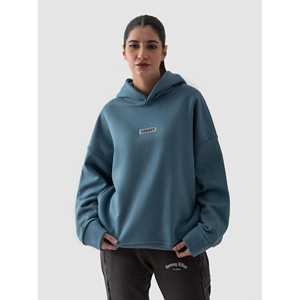 Sweat à capuche 100% coton bleu sarcelle en molleton léger, style streetwear, avec étiquette personnalisée et motif uni imprimé, disponible du XXS au XL - Product Image 4